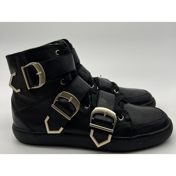 Versace for H&MHigh‎ top shoes men US 8 Eur 41 Black Lace up Straps 